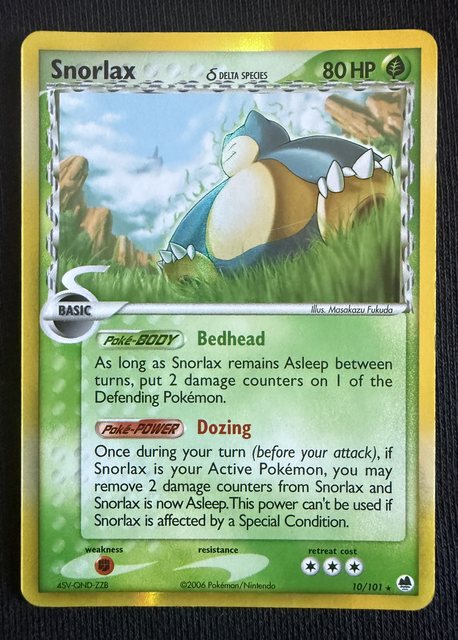 Snorlax δ, frente da carta
