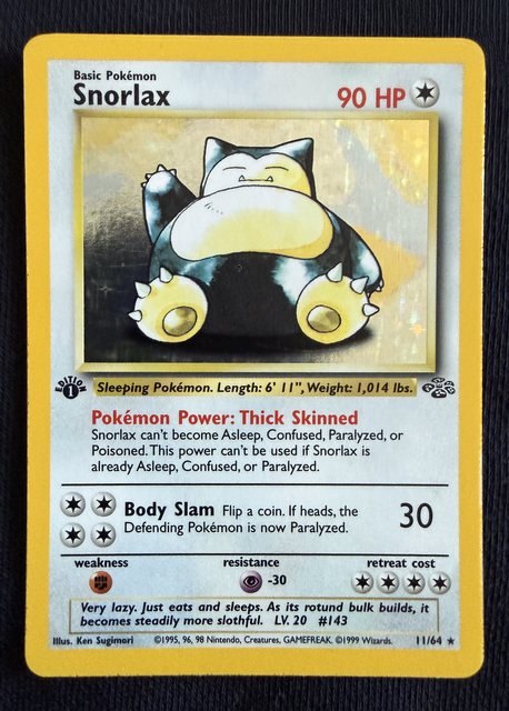 Snorlax, frente da carta