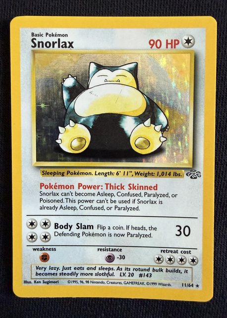 Snorlax, frente da carta