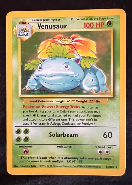 Venusaur, frente da carta